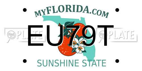 EU79T Florida License Plate