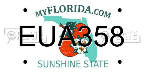 EUA358 Florida License Plate