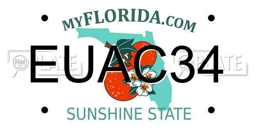 EUAC34 Florida License Plate