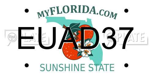 EUAD37 Florida License Plate