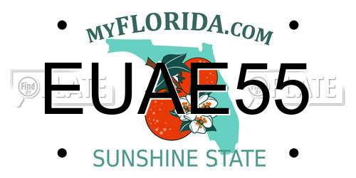 EUAE55 Florida License Plate