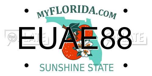 EUAE88 Florida License Plate