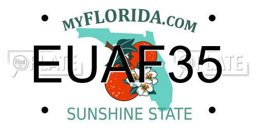 EUAF35 Florida License Plate
