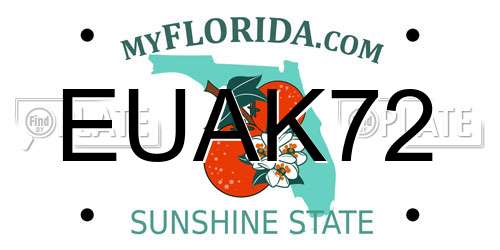 EUAK72 Florida License Plate