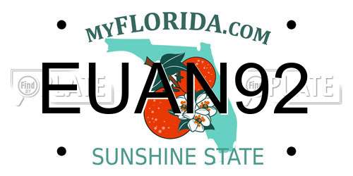 EUAN92 Florida License Plate