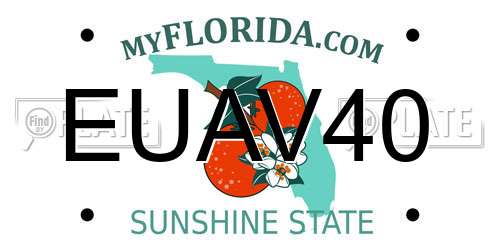 EUAV40 Florida License Plate