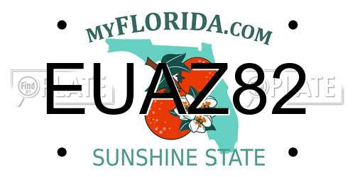 EUAZ82 Florida License Plate