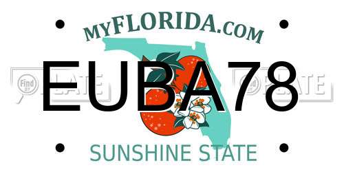 EUBA78 Florida License Plate