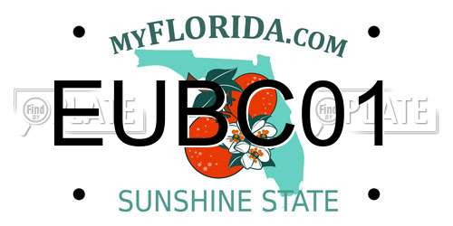 EUBC01 Florida License Plate
