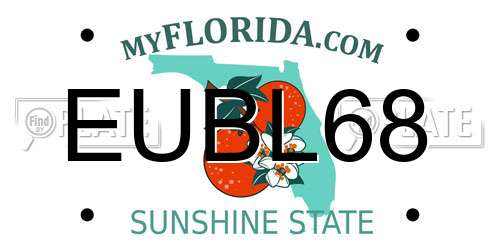 EUBL68 Florida License Plate