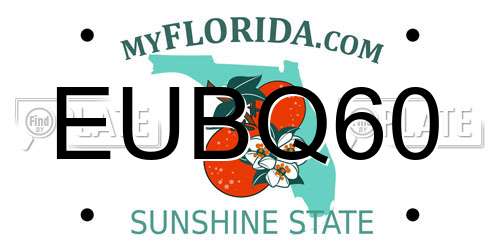 EUBQ60 Florida License Plate