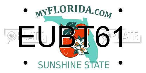 EUBT61 Florida License Plate