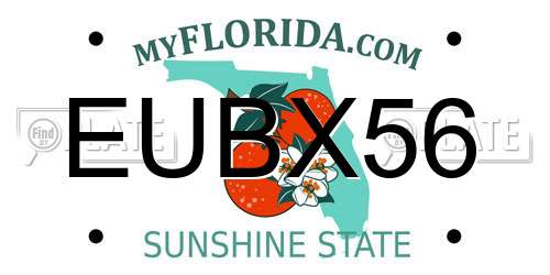 EUBX56 Florida License Plate