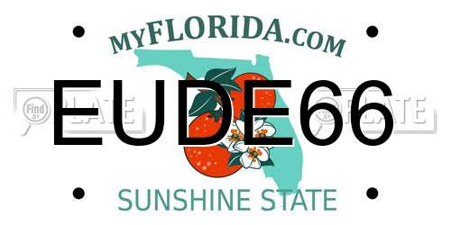 EUDE66 Florida License Plate