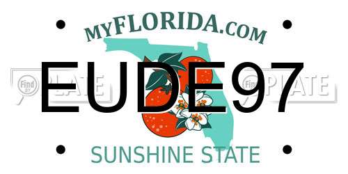 EUDE97 Florida License Plate