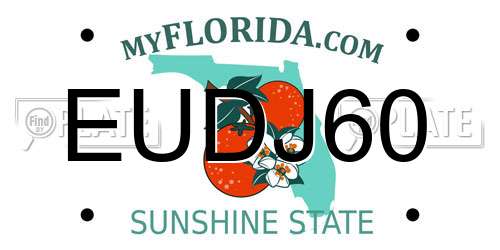 EUDJ60 Florida License Plate