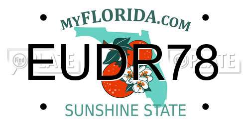 EUDR78 Florida License Plate