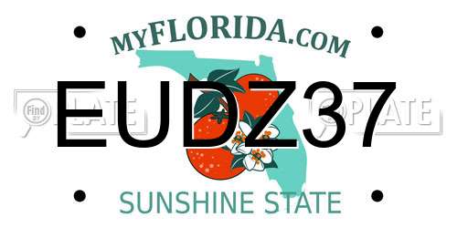 EUDZ37 Florida License Plate