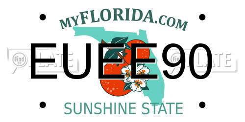 EUEE90 Florida License Plate
