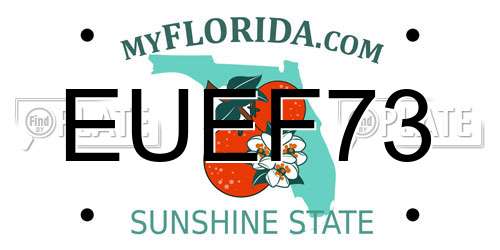 EUEF73 Florida License Plate