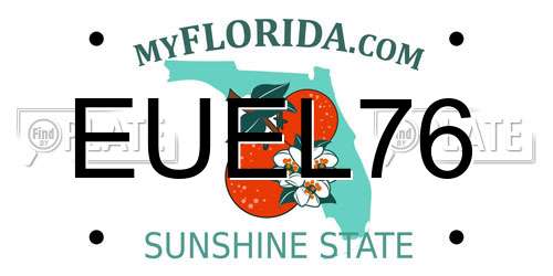 EUEL76 Florida License Plate