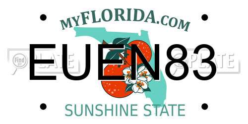 EUEN83 Florida License Plate