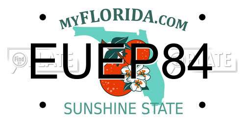 EUEP84 Florida License Plate