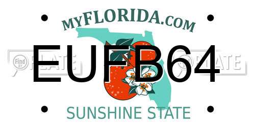 EUFB64 Florida License Plate