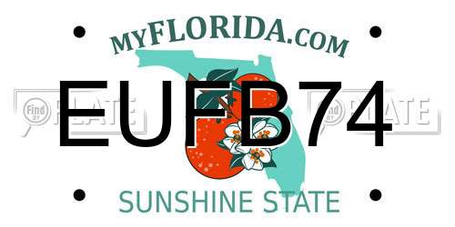 EUFB74 Florida License Plate