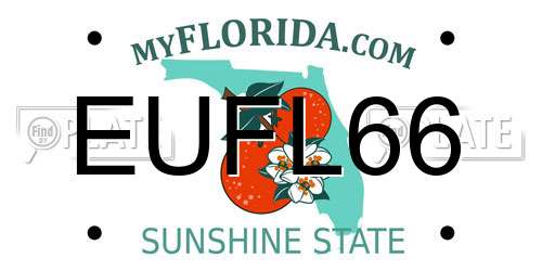 EUFL66 Florida License Plate