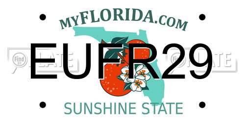 EUFR29 Florida License Plate
