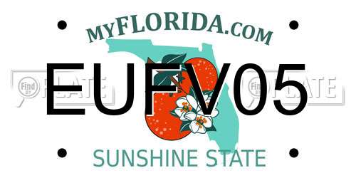 EUFV05 Florida License Plate