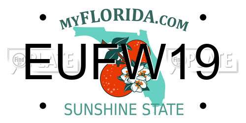 EUFW19 Florida License Plate