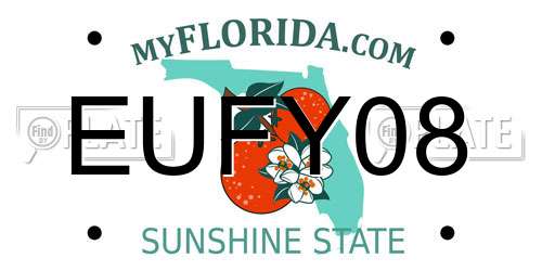 EUFY08 Florida License Plate