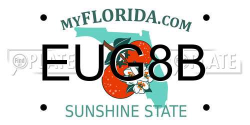 EUG8B Florida License Plate
