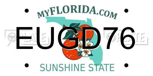 EUGD76 Florida License Plate