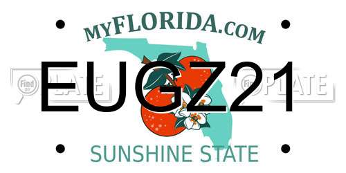 EUGZ21 Florida License Plate