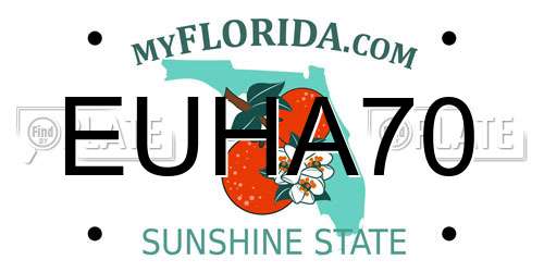 EUHA70 Florida License Plate