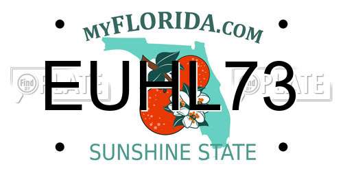 EUHL73 Florida License Plate