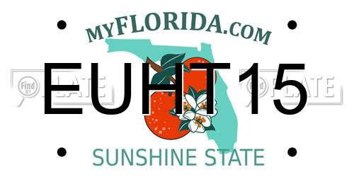 EUHT15 Florida License Plate