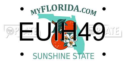 EUIH49 Florida License Plate
