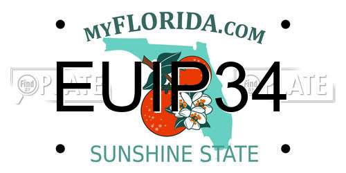 EUIP34 Florida License Plate