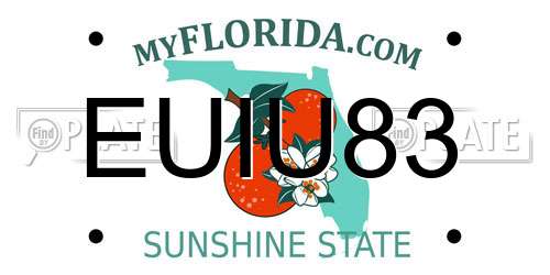 EUIU83 Florida License Plate