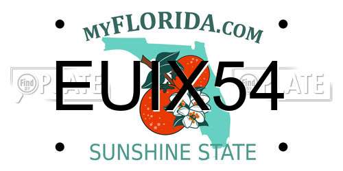 EUIX54 Florida License Plate