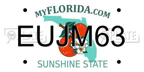 EUJM63 Florida License Plate