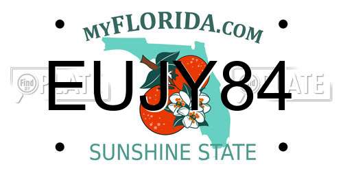 EUJY84 Florida License Plate