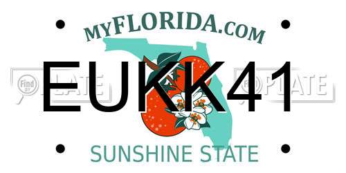 EUKK41 Florida License Plate
