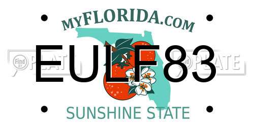 EULF83 Florida License Plate