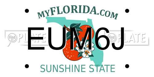 EUM6J Florida License Plate