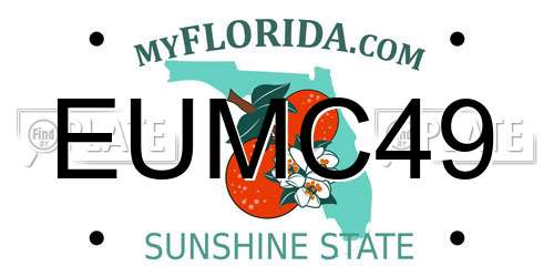 EUMC49 Florida License Plate
